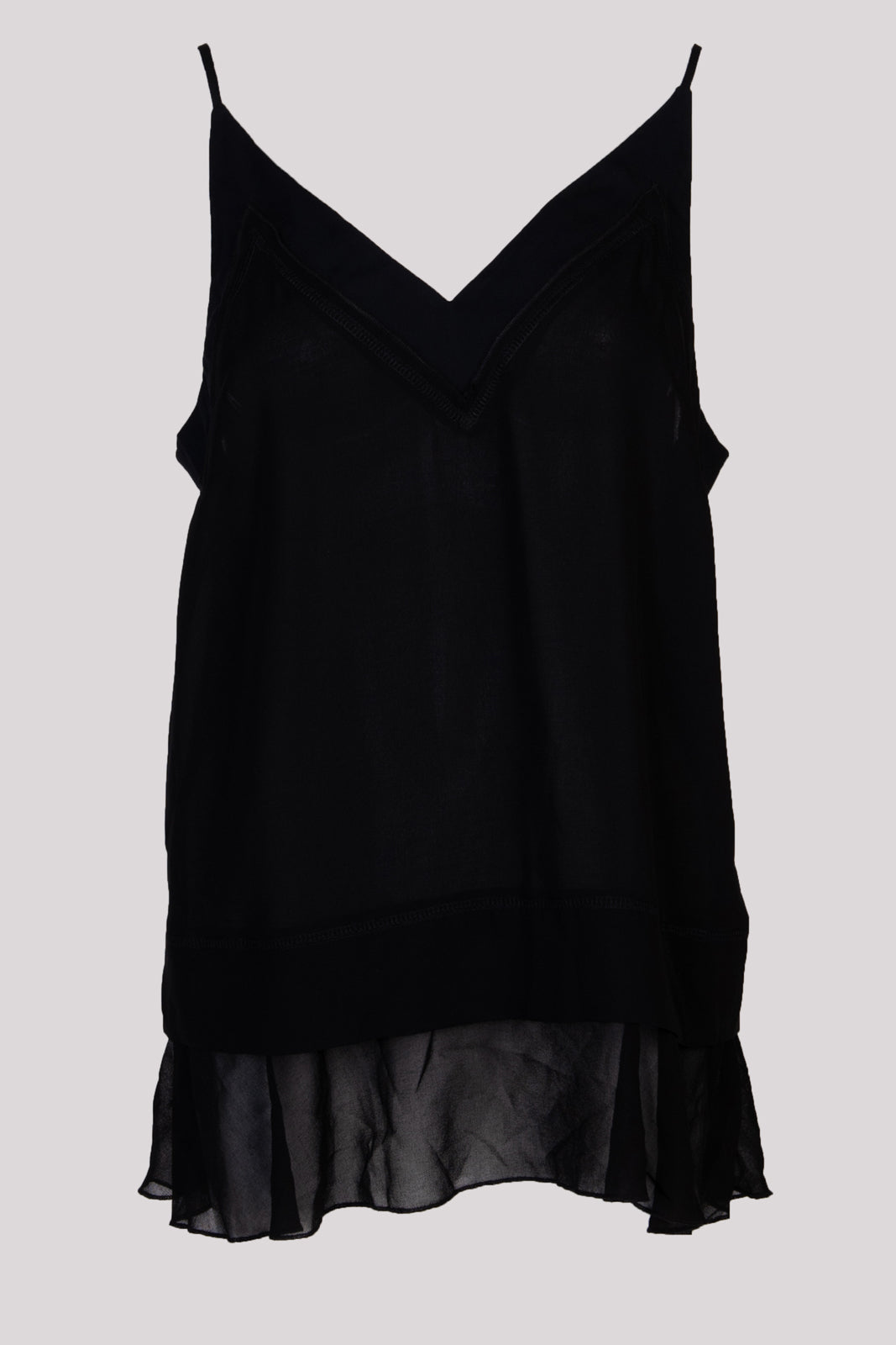 RRP €145 BY MALENE BIRGER Crepe Cami Top Size EU 38 / M Black See Through gallery main photo