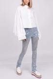 RRP €515 WE11DONE Glitter Sky Trousers Size S Stretch Partly See Through Zipped gallery photo number 2