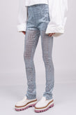 RRP €515 WE11DONE Glitter Sky Trousers Size S Stretch Partly See Through Zipped gallery photo number 5