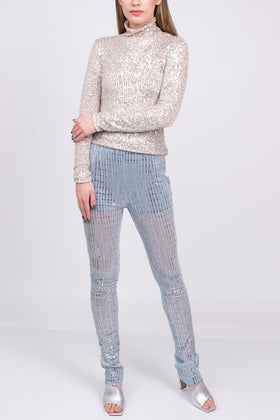 RRP €515 WE11DONE Glitter Sky Trousers Size M Stretch Partly See Through Zipped gallery photo number 2