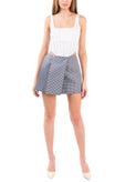 RRP €460 PLAN C Mini Wrap Skirt Size IT 40 / S Houndstooth Pleated Made in Italy gallery photo number 2