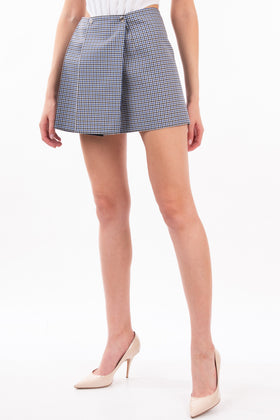 RRP €460 PLAN C Mini Wrap Skirt Size IT 40 / S Houndstooth Pleated Made in Italy gallery photo number 4