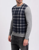 8  Jumper Size S Wool Blend Plaid Pattern Melange Long Sleeve Crew Neck gallery photo number 5