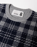 8  Jumper Size S Wool Blend Plaid Pattern Melange Long Sleeve Crew Neck gallery photo number 7