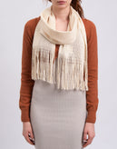 RRP €380 ALYX Stole Scarf Ivory Open Knit Fringe Edges Made in Italy gallery photo number 2