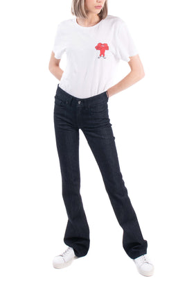 RRP €175 8 Jeans W26 Stretch Logo Patch Zip Fly Bootcut Fit Made in Italy
