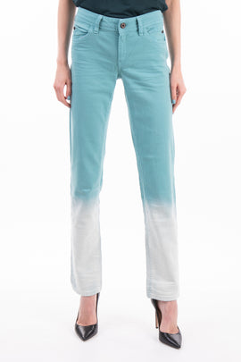 RRP €250 JUST CAVALLI Jeans W27 Stretch Light Crumpled Dip Dye Zip Fly Slim Fit