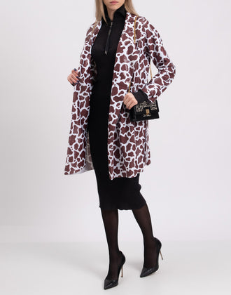 RRP €180 LA FILLE DES FLEURS Trench Coat Size S Giraffe Pattern Made in Italy gallery photo number 2