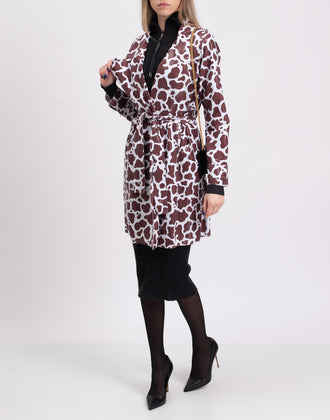RRP €180 LA FILLE DES FLEURS Trench Coat Size S Giraffe Pattern Made in Italy gallery photo number 3