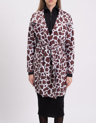 RRP €180 LA FILLE DES FLEURS Trench Coat Size S Giraffe Pattern Made in Italy gallery photo number 4