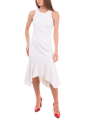 RRP €435 HALSTON HERITAGE Crepe Flounce Dress Size US 2 / XS-S Mesh Trims gallery photo number 1