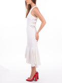 RRP €435 HALSTON HERITAGE Crepe Flounce Dress Size US 2 / XS-S Mesh Trims gallery photo number 3