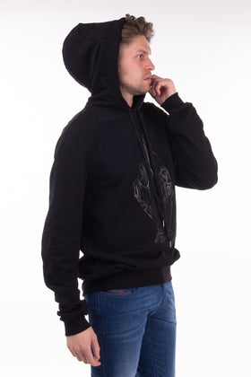 RRP €245 TOM REBL Hoodie Size S Black Coated Alien Saint Mary Made in Italy gallery photo number 4