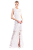 RRP€540 RACHEL ZOE Lace Trumpet Wedding Dress Size US 8 / M Open Back Cap Sleeve gallery photo number 3