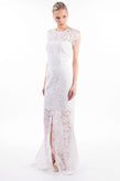 RRP€540 RACHEL ZOE Lace Trumpet Wedding Dress Size US 8 / M Open Back Cap Sleeve gallery photo number 5