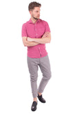 RRP €205 HACKETT Linen Shirt Size S Garment Dye Round Hem Spread Collar Slim Fit gallery photo number 3