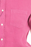 RRP €205 HACKETT Linen Shirt Size S Garment Dye Round Hem Spread Collar Slim Fit gallery photo number 7