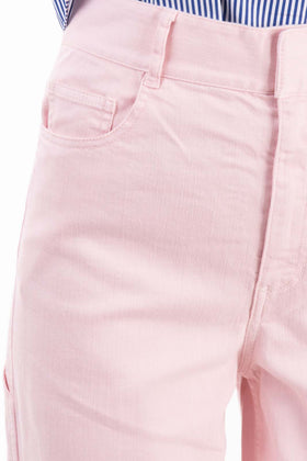 RRP €350 TIBI Denim Carpenter Trousers W30 Stretch Pink Zip Fly Wide Leg gallery photo number 5