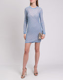 RRP €295 DIANE VON FURSTENBERG Jumper Dress Size M Merino Wool Blend Striped gallery photo number 1
