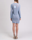 RRP €295 DIANE VON FURSTENBERG Jumper Dress Size M Merino Wool Blend Striped gallery photo number 4