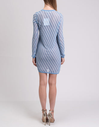 RRP €295 DIANE VON FURSTENBERG Jumper Dress Size M Merino Wool Blend Striped gallery photo number 4