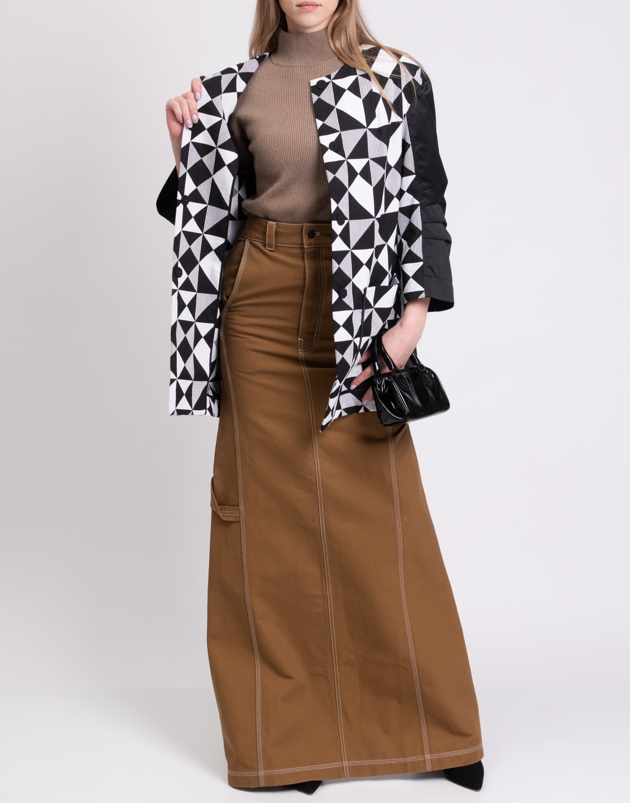 RRP €415 MARIA GRAZIA SEVERI WHITE Jacket Size IT 40 / XS Geometric 3/4 Sleeve gallery main photo