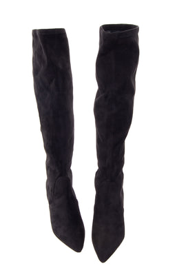 RRP €140 CARVELA Knee High Boots EU 36 UK 3 US 6 Suede Effect Flare Heel