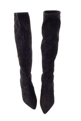 RRP €140 CARVELA Knee High Boots EU 36 UK 3 US 6 Suede Effect Flare Heel gallery photo number 2