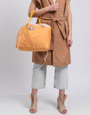 BLU BYBLOS Tote Bag Large Logo Detail Slouchy Design Drawstring Closure gallery photo number 4