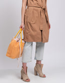 BLU BYBLOS Tote Bag Large Logo Detail Slouchy Design Drawstring Closure gallery photo number 1