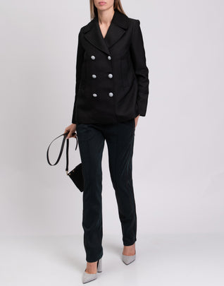 RRP €165 8PM Naomi Seam Front Trousers Size S Shiny Zipped Cuffs Made in Italy