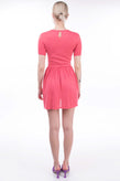 BETTY BLUE Flared Dress Size IT 46 Lace Bow Gathered Round Neck Made in Italy gallery photo number 5