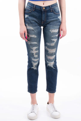 RRP €175 CURRENT/ELLIOTT Boyfriend Jeans W26 Stretch Ripped Made in USA