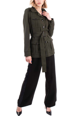 RRP €120 8 Safari Jacket Size IT 42 Fully Lined Belted