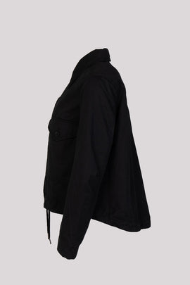 8 Jacket Size M RRP€205 Garment Dye Black Button Front Pleated Back