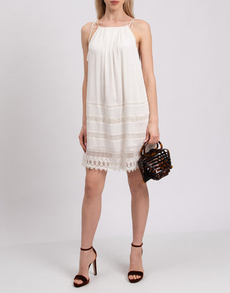 RRP €225 ALICE + OLIVIA Boho Style Dress Size L Crochet Details gallery photo number 1