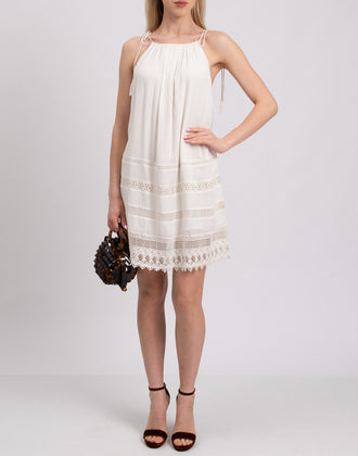 RRP €225 ALICE + OLIVIA Boho Style Dress Size L Crochet Details gallery photo number 2