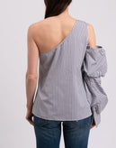 RRP €180 PETERSYN Top Blouse Size L Striped Single Sleeve Made in USA gallery photo number 5