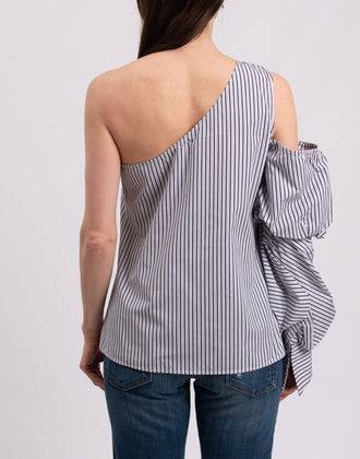 RRP €180 PETERSYN Top Blouse Size L Striped Single Sleeve Made in USA gallery photo number 5
