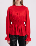 GEORGE J. LOVE Top Blouse Size IT 38 Shirred Self Tie Back gallery photo number 4