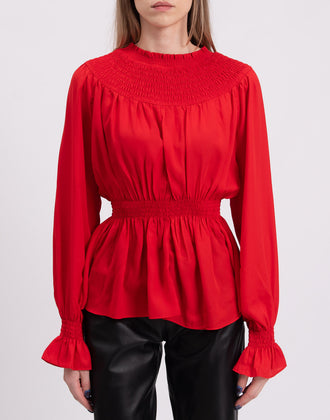 GEORGE J. LOVE Top Blouse Size IT 38 Shirred Self Tie Back gallery photo number 4