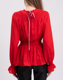 GEORGE J. LOVE Top Blouse Size IT 38 Shirred Self Tie Back gallery photo number 6