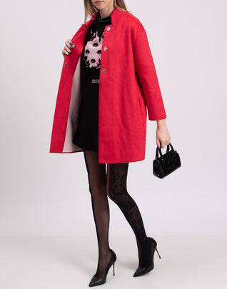 RRP €280 8 Coat Size M Suede Effect Made in Italy