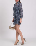 8 Sheath Dress Size IT 38 Floral Pattern Tie Neck gallery photo number 1