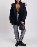 PROMOD Parka Jacket IT48 Light Padded Hooded Detachable Faux Fur Ribbed Cuffs gallery photo number 3