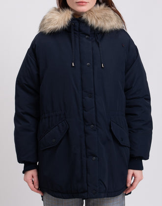 PROMOD Parka Jacket IT48 Light Padded Hooded Detachable Faux Fur Ribbed Cuffs gallery photo number 4