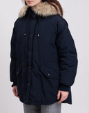 PROMOD Parka Jacket IT48 Light Padded Hooded Detachable Faux Fur Ribbed Cuffs gallery photo number 5