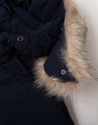 PROMOD Parka Jacket IT48 Light Padded Hooded Detachable Faux Fur Ribbed Cuffs gallery photo number 9