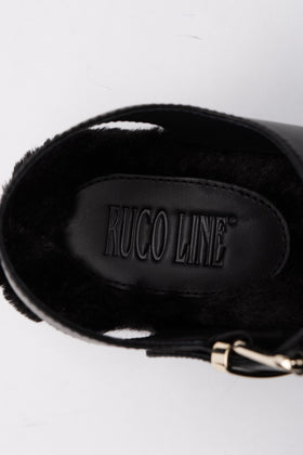 RRP€160 RUCOLINE Noor Leather & Rabbit Fur Slingback Sandals US8 EU38 UK5 Logo gallery photo number 7