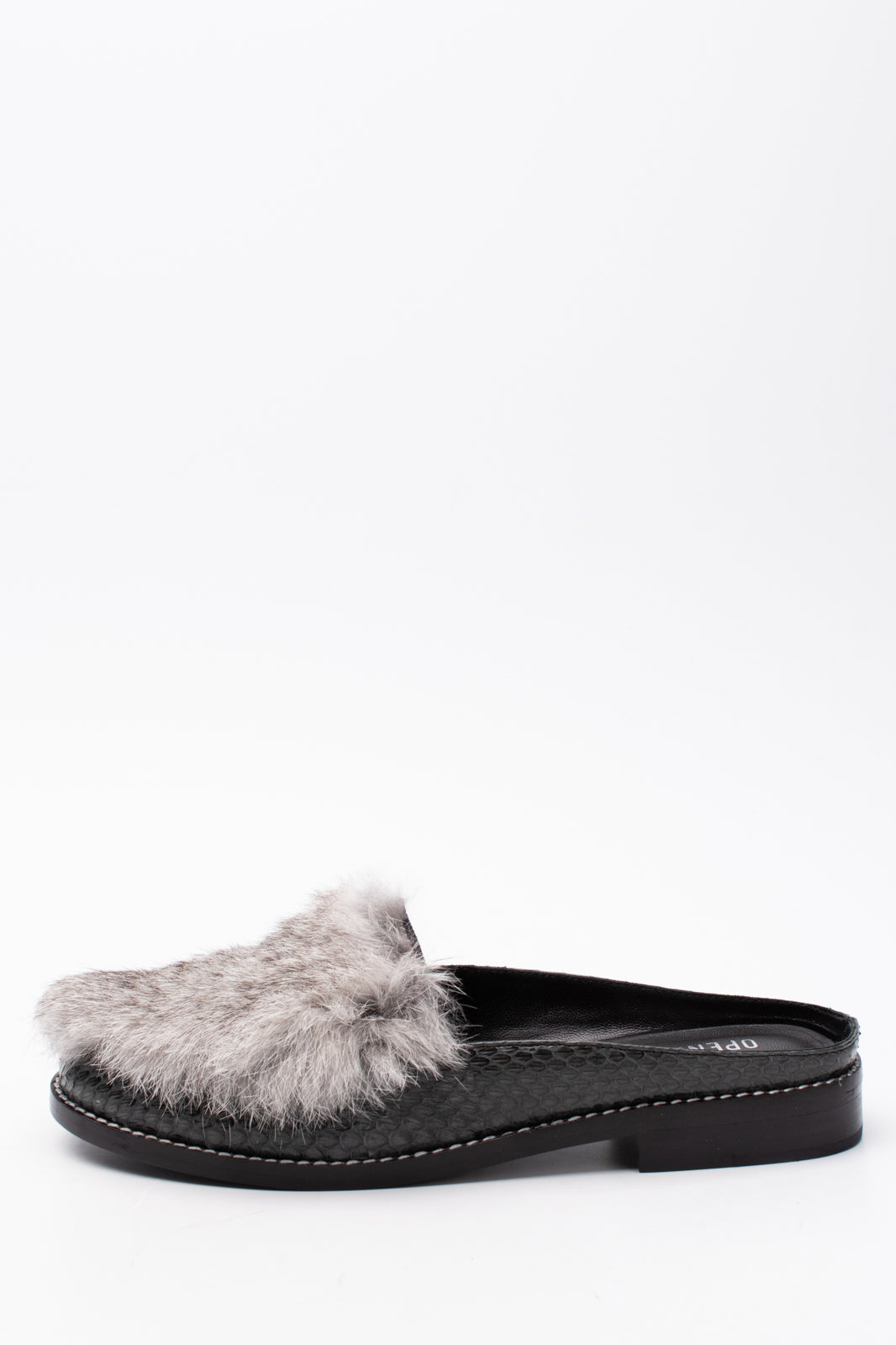 RRP€500 OPENING CEREMONY Snakeskin & Rabbit Fur Mule Shoes US5 EU35 UK2 gallery main photo